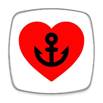 Sail - Square fridge magnet - white - Front