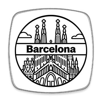 Barcelona - Viereckiger Kühlschrankmagnet - Weiß - Vorne