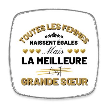 la meilleure c est grande sœur Cadeau Sœur - Magnet carré - blanc - Devant