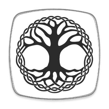 Tree of Life Celtic Knot Circle - Square fridge magnet - white - Front