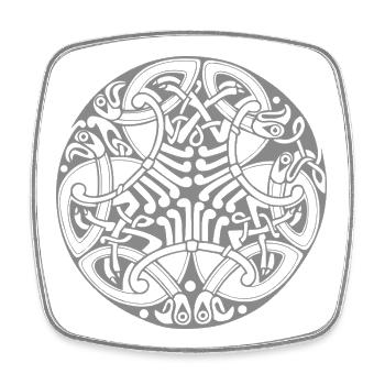 Interlaced Circle Celtic Knot-Mandala - Viereckiger Kühlschrankmagnet - Weiß - Vorne