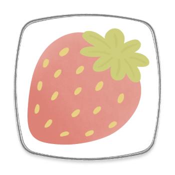 Pastel Strawberry Minimal - Viereckiger Kühlschrankmagnet - Weiß - Vorne