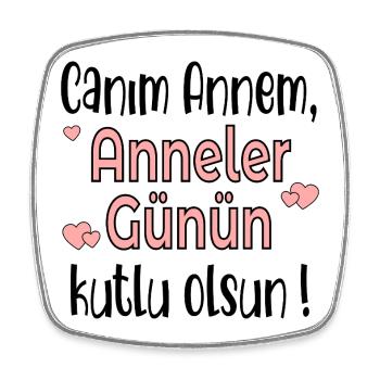 Türkische Mama Muttertag - Viereckiger Kühlschrankmagnet - Weiß - Vorne