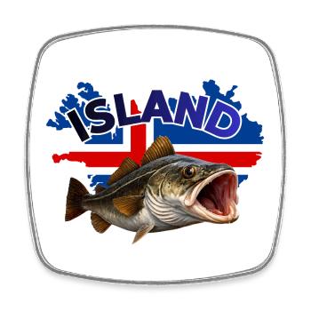 Iceland Cod Fishing - Square fridge magnet - white - Front