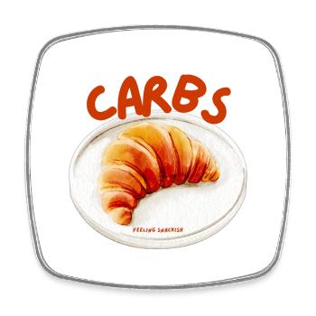 Carbs Croissant Snack - Square fridge magnet - white - Front