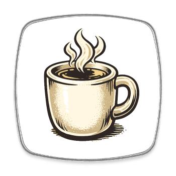 Kaffee - Viereckiger Kühlschrankmagnet - Weiß - Vorne