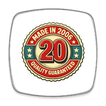 20. Geburtstag 2006 - Viereckiger Kühlschrankmagnet - Weiß - Vorne