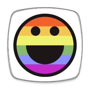 Fierté LGBTQ arc-en-ciel - Magnet carré - blanc - Devant