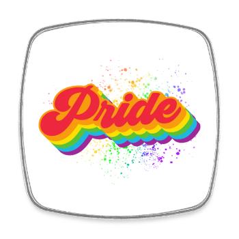 Pride Regenbogenwelle - Viereckiger Kühlschrankmagnet - Weiß - Vorne