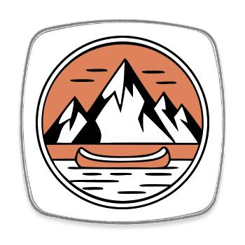 Logo des armoiries du lac Canoe Mountains - Magnet carré - blanc - Devant