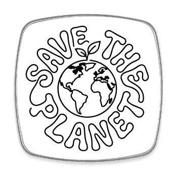 Save the planet - Square fridge magnet - white - Front