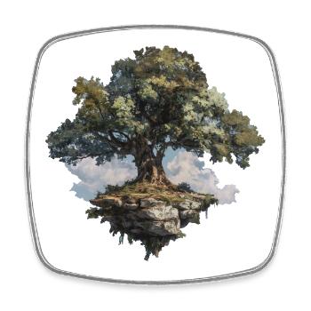 Baum - Viereckiger Kühlschrankmagnet - Weiß - Vorne