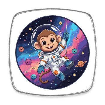 Un astronaute singe dans l’espace stellaire - Magnet carré - blanc - Devant