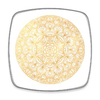 Jugendstil  Mandala - gold - Viereckiger Kühlschrankmagnet - Weiß - Vorne