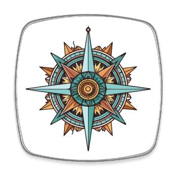 Compass Travel - Square fridge magnet - white - Front