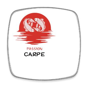 Passion Carp Gift for Fisherman - Square fridge magnet - white - Front