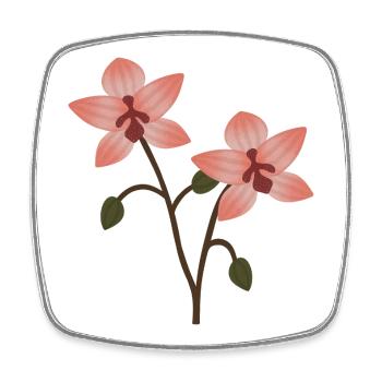 Pastellorchideenblüte - Viereckiger Kühlschrankmagnet - Weiß - Vorne