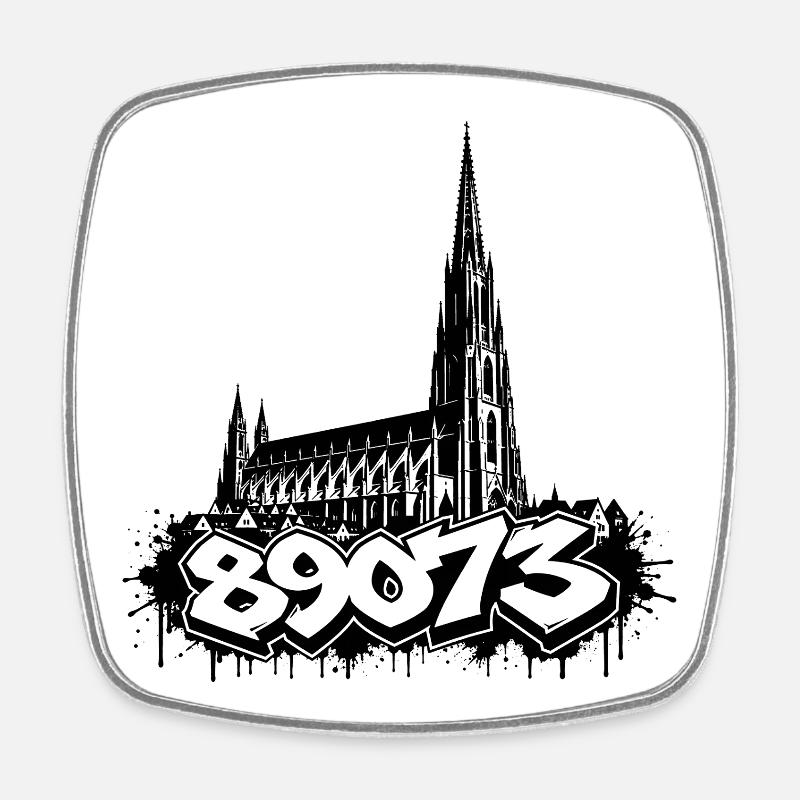 Ulm Motif 5 - Magnet carré - blanc