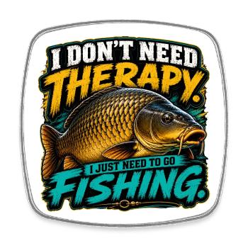 Common Carp Fishing Funny Angler - Square fridge magnet - white - Front