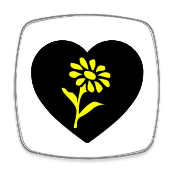 Fleur - Magnet carré - blanc - Devant