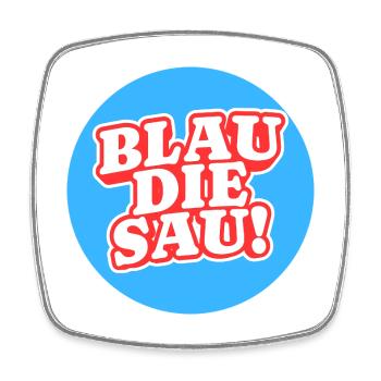 Blau Die Sau Logo - Viereckiger Kühlschrankmagnet - Weiß - Vorne