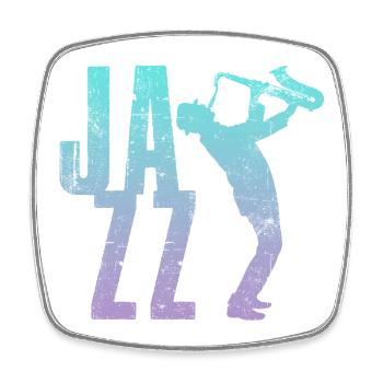 Jazz Saxo - Viereckiger Kühlschrankmagnet - Weiß - Vorne