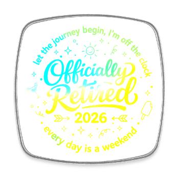 Offiziell zurückgezogenes Humorgeschenk 2026 - Viereckiger Kühlschrankmagnet - Weiß - Vorne