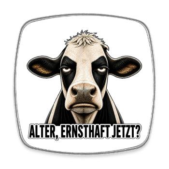 Alter ernsthaft jetzt Kuh Shirt Büro Humor - Viereckiger Kühlschrankmagnet - Weiß - Vorne