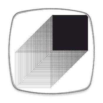Bauhaus fettes Quadratdesign - Viereckiger Kühlschrankmagnet - Weiß - Vorne