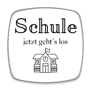 Schule - Jetzt geht´s los - Viereckiger Kühlschrankmagnet - Weiß - Vorne