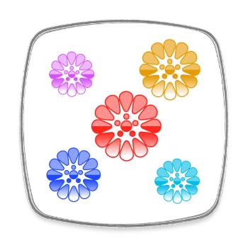 Fleur - Magnet carré - blanc - Devant