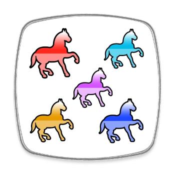 horses - Square fridge magnet - white - Front
