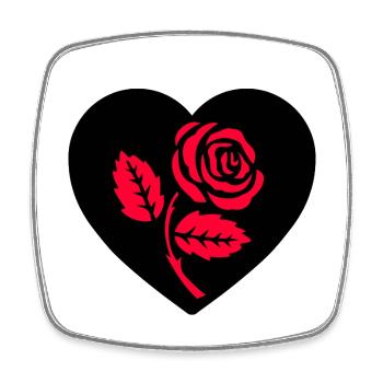 Roses - Square fridge magnet - white - Front