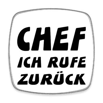 Chef - Viereckiger Kühlschrankmagnet - Weiß - Vorne