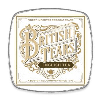 Britische Tränen, gegründet 1773, Boston Tea Party - Viereckiger Kühlschrankmagnet - Weiß - Vorne