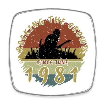 45. Geburtstag Rocking the crowd GIT 06/1981 - Viereckiger Kühlschrankmagnet - Weiß - Vorne
