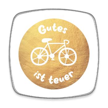 Fahrrad Gold Luxus Rad coole Quotes Sprüche Fan - Viereckiger Kühlschrankmagnet - Weiß - Vorne