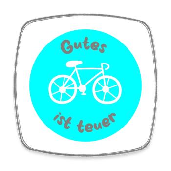 Fahrrad hellblau Rad Kreis coole Sprüche Fan Hobby - Viereckiger Kühlschrankmagnet - Weiß - Vorne