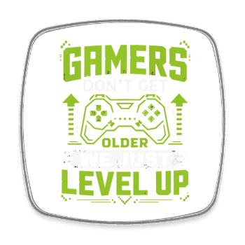 Gamer Spruch Level Up Neon - Viereckiger Kühlschrankmagnet - Weiß - Vorne