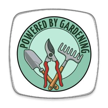 Gardening professionals: Powered by Gardening Logo - Square fridge magnet - white - Front
