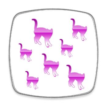 feline - Square fridge magnet - white - Front