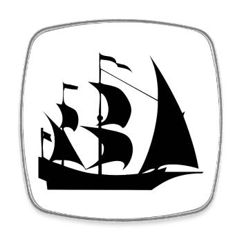 Voile - Magnet carré - blanc - Devant