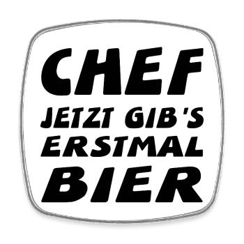 Chef - Viereckiger Kühlschrankmagnet - Weiß - Vorne