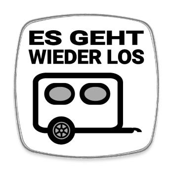 Camping - Viereckiger Kühlschrankmagnet - Weiß - Vorne