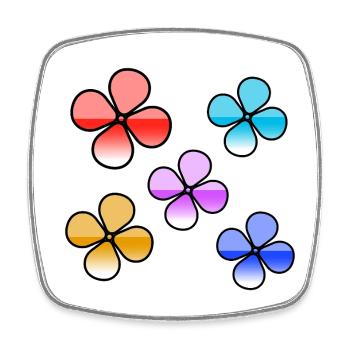Fleur - Magnet carré - blanc - Devant