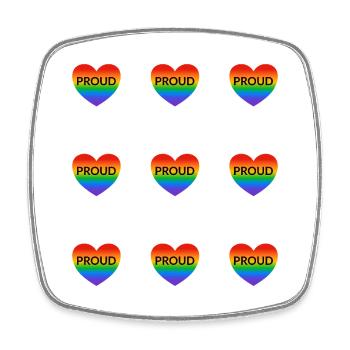 LGBT Pride Regenbogenherzen – Gay Pride - Viereckiger Kühlschrankmagnet - Weiß - Vorne