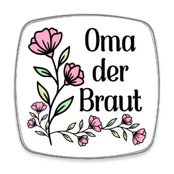 Hochzeitsblumen Oma der Braut - Viereckiger Kühlschrankmagnet - Weiß - Vorne