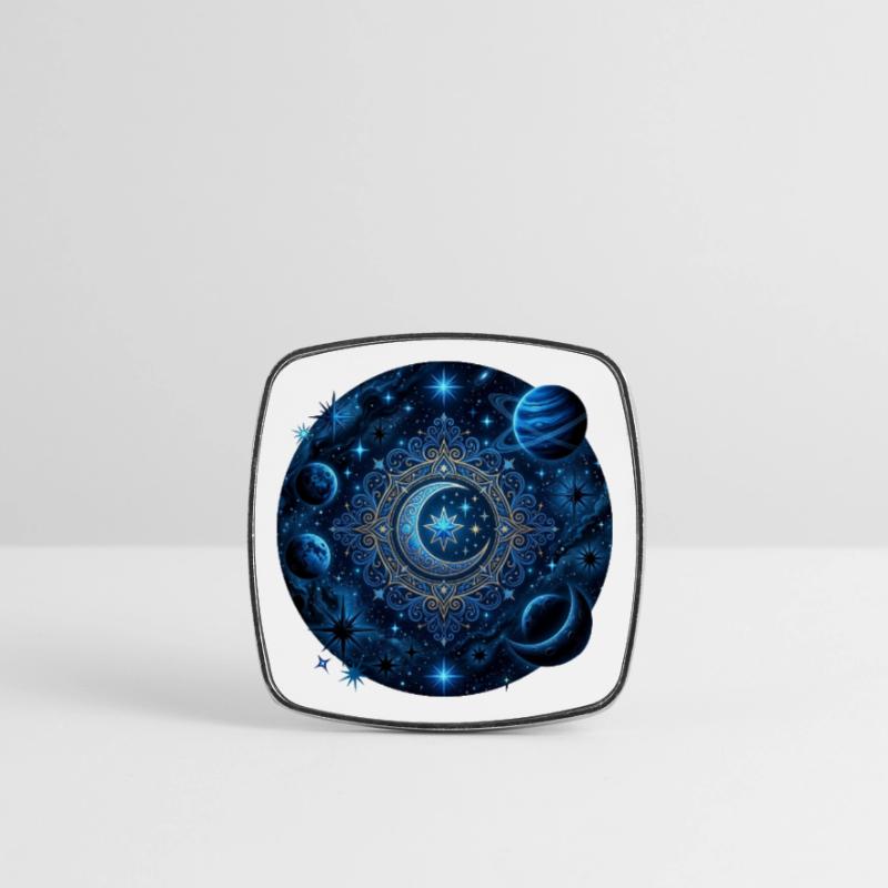 Space Planets Galaxies Stars Moons Square fridge magnet