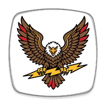 Alter-Schule-Tattoo-Stil Lightning Eagle - Viereckiger Kühlschrankmagnet - Weiß - Vorne