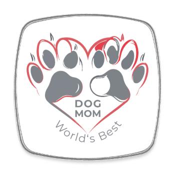 Best Dog Mom in the World – Mother's Day Gift - Square fridge magnet - white - Front